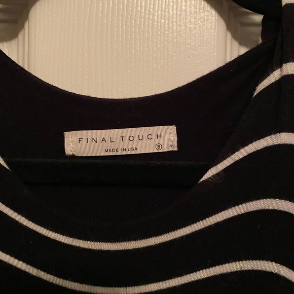 Final Touch Black and White Stripe Midi Dress - Picture 3 of 4